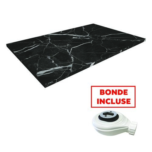 Receveur de douche résine de synthèse Nola marbre Noir 80x170